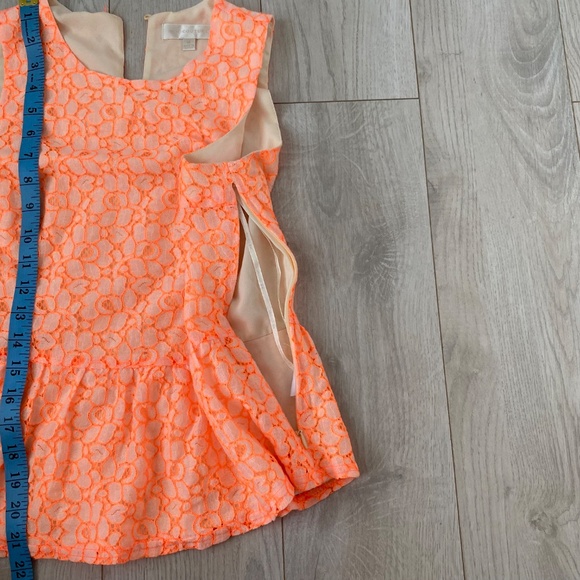 Bright Orange Sleeeveless Lace Top - Picture 7 of 7